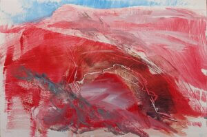 Red Land, Sketch, mixed media 20 x 30cm
