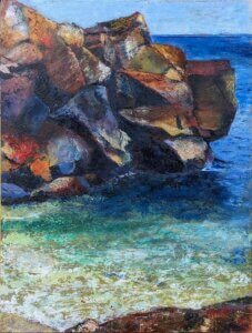 Boat Cove, Pendeen. Mixed Media, 44 x 34cm