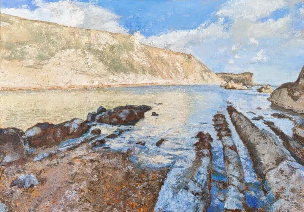 Man O'War Bay, Dorset. Oil on board, 86 x 63cm